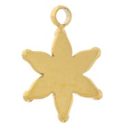 10x7mm Stainless steel 304L Worked star charm - Gold x1