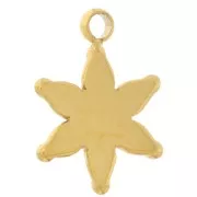 10x7mm Stainless steel 304L Worked star charm - Gold x1