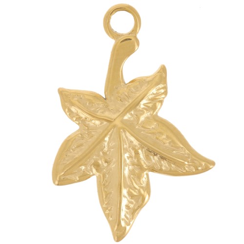 22x15mm 304L stainless steel Leaf pendant - Gold x1