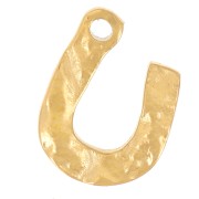 10x7mm-316L stainless steel Hammered U design charm - Gold x1|raw }}
