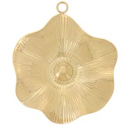 35mm Stainless steel 304L Flower pendants irregular pleated effect x2|raw }}