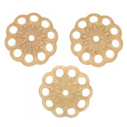 10mm Worked filigree bead caps - Gold Tone x20|raw }}