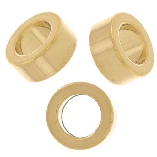 10x4.5mm Stainless steel 304L Heishi beads - flat disc - Gold x5