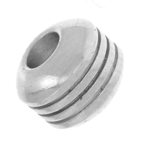 6x5mm 304L stainless steel striated Bead x1