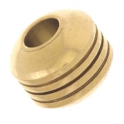 6x5mm 304L stainless steel Ribbed roundel bead - Gold x1|raw }}