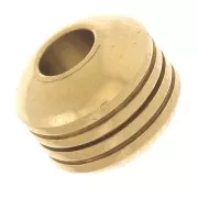 6x5mm 304L stainless steel Ribbed roundel bead - Gold x1
