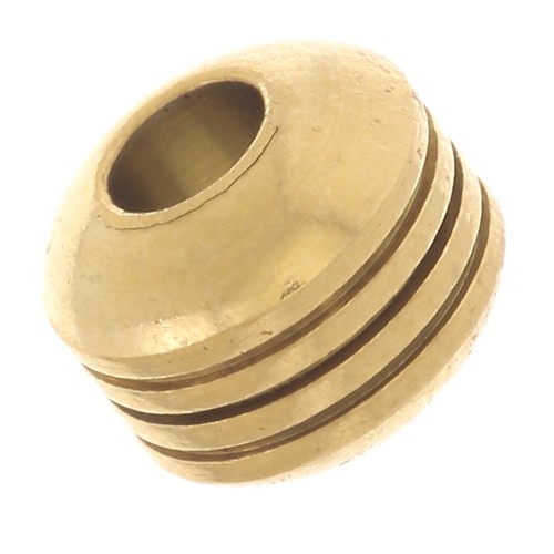 6x5mm 304L stainless steel Ribbed roundel bead - Gold x1