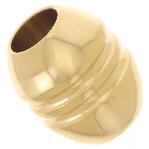 15x12mm Stainless steel 304L Olive bead large hole - Gold x1