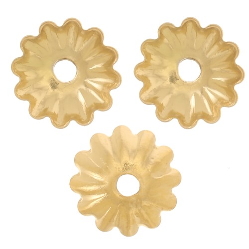 5.5mm 304L stainless steel Flower bead caps - Gold x8