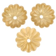 10mm 304L stainless steel Flower bead caps - Gold x6