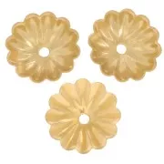 10mm 304L stainless steel Flower bead caps - Gold x6