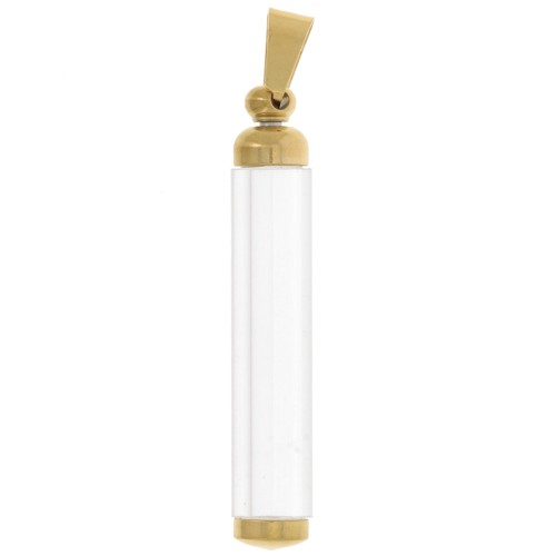 45x8mm Stainless steel 304L tube Pendant - Gold x1