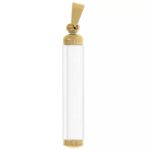 45x8mm Stainless steel 304L tube Pendant - Gold x1