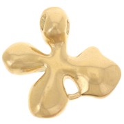 19x20mm 304L st. steel Flower pendant with epoxy resin - Gold - White - Pink x1