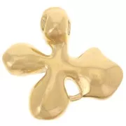 19x20mm 304L st. steel Flower pendant with epoxy resin - Gold - White - Pink x1