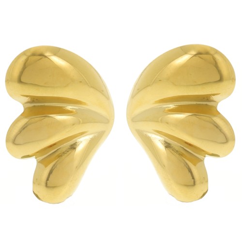 31x22mm 304L stainless steel Domed design earrings - Gold x2