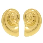 28x19mm 304L Stainless Steel Shell Earrings - Gold x2