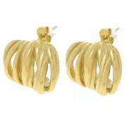 15x21.5mm 15x21.5 mm Design earrings - Gold x2