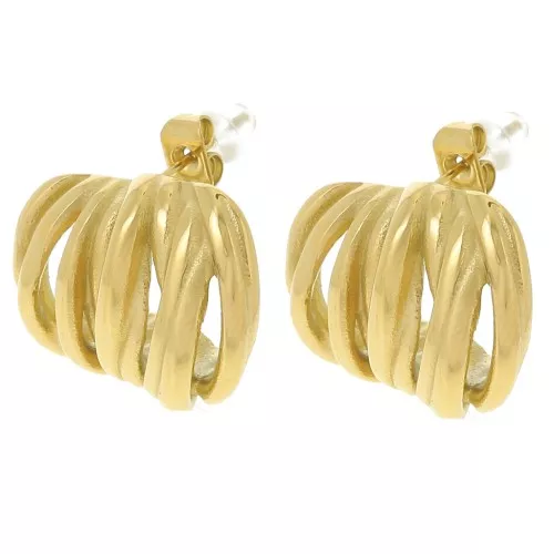 15x21.5mm 15x21.5 mm Design earrings - Gold x2