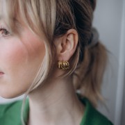 15x21.5mm 15x21.5 mm Design earrings - Gold x2