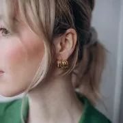 15x21.5mm 15x21.5 mm Design earrings - Gold x2