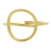 15mm 304L stainless steel Adjustable ring, openwork circle - S. 52 to 58 - Gold x1