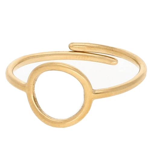 10mm 304L stainless steel Adjustable openwork ring - S. 50 to 56 - Gold x1