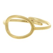 13x10mm 304L stainless steel Adjustable oval openwork ring- S. 51 to 57 - Gold x1|raw }}