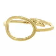 Oval - 13x10mm 304L stainless steel Adjustable oval openwork ring- S. 51 to 57 - Gold x1 13x10mm 304L stainless steel Adjustable oval openwork ring- S. 51 to 57 - Gold x1