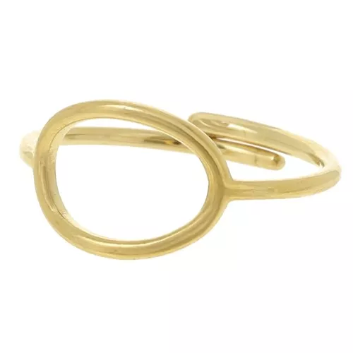 Adjustable Oval Openwork Ring, 13x10mm - Sizes 53–59 - Gold-Plated 304 Stainless Steel x1
