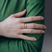 13x10mm 304L stainless steel Adjustable oval openwork ring- S. 51 to 57 - Gold x1