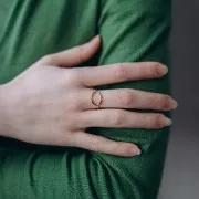 13x10mm 304L stainless steel Adjustable oval openwork ring- S. 51 to 57 - Gold x1