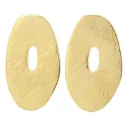 40x24mm Textured irregular oval earrings - Fine Gold-plated x2
