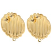 23mm round earstuds with closed hoop - Fine Gold-plated x2