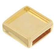 Square push-piece for 12mm flat cabochon and 10mm lace - Fine gold plated x1|raw }}