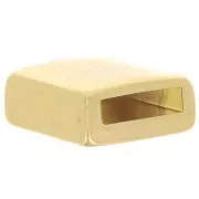 Square push-piece for 12mm flat cabochon and 10mm lace - Fine gold plated x1