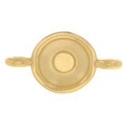 17.5x9mm Round spacer with epoxy resin - fine gold Plated - Silver Glitter x1