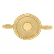 17.5x9mm Round spacer with epoxy resin - fine gold Plated - Silver Glitter x1