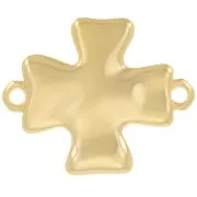 31x26mm Hammered cross spacer - Fine Gold Plated x1