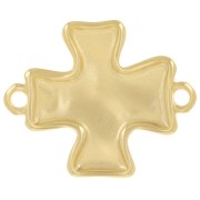 31x26mm Hammered cross spacer - Fine Gold Plated x1