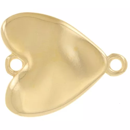 28x24mm Hammered heart spacer - Fine gold plated x1