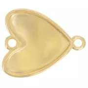 28x24mm Hammered heart spacer - Fine gold plated x1