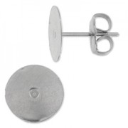 Flat pad earstuds 10mm Stainless Steel x10|raw }}