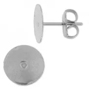 Flat pad earstuds 10mm Stainless Steel x10