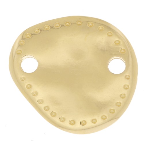 12x11mm Hammered irregular spacer - fine gold plated x1