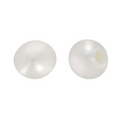 2mm Freshwater semi-pierced round beads - Grade AA+ - White x2