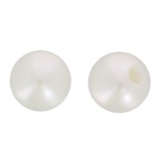 3mm Freshwater semi-pierced round beads - Grade AA+ - White x2|raw }}