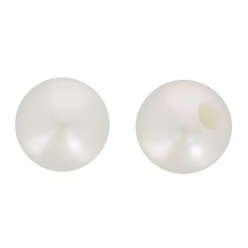 3mm Freshwater semi-pierced round beads - Grade AA+ - White x2