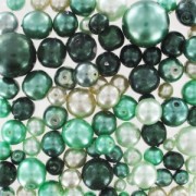 Czech glass pearl assortment Green x50g