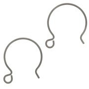 Round ear hooks 21 mm - Grey Niobium x2